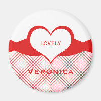Sassy Heart Fishnet Magnet, Red