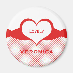 Sassy Heart Fishnet Magnet, Red Magnet