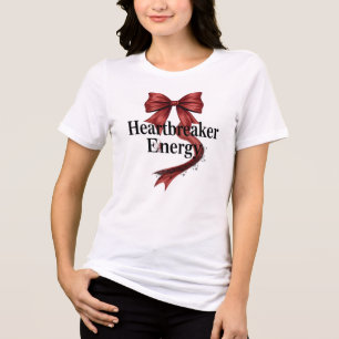Sassy "Heartbreaker Energy" with Red Bow Tri-Blend Shirt