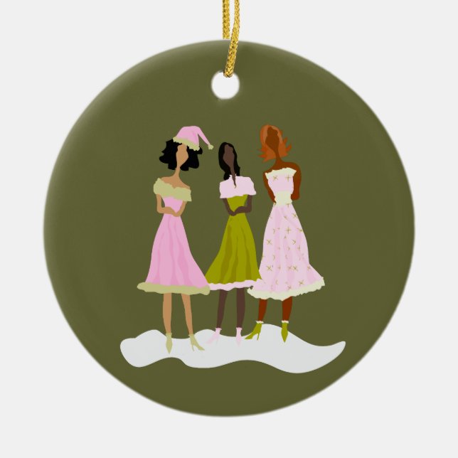 Sassy Holiday Ceramic Tree Decoration (Front)