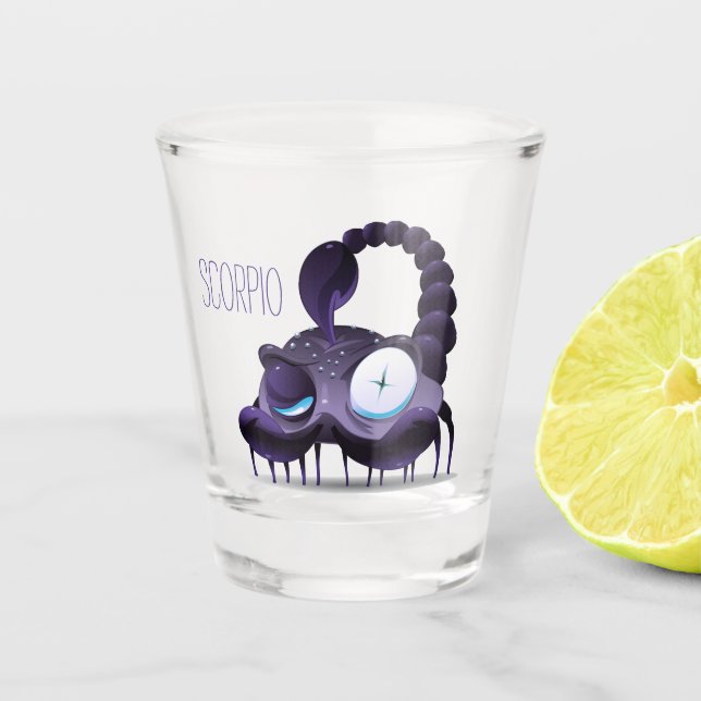 Sassy Humour Scorpio Zodiac Shot Glass (Front)
