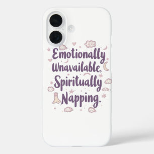 Sassy Introvert Humor with Cute Clouds iPhone 16 Case