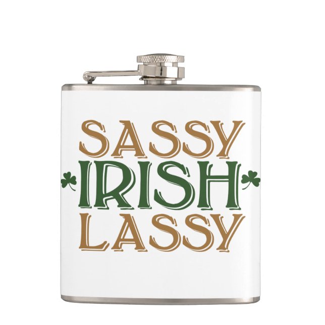 Sassy Irish Lassy Hip Flask (Front)