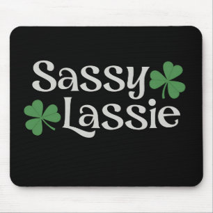 Sassy Lassie St Patrick's Day Irish Girl Shamrock Mouse Pad