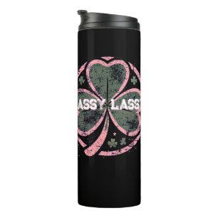 Sassy Lassy Grunge Pink Clover T-Shirt Thermal Tumbler