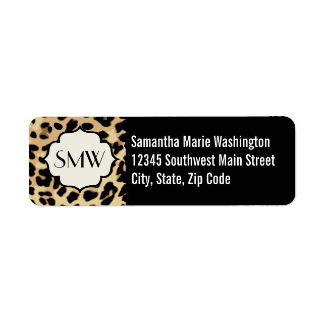 Sassy Leopard Print Monogrammed (Front)