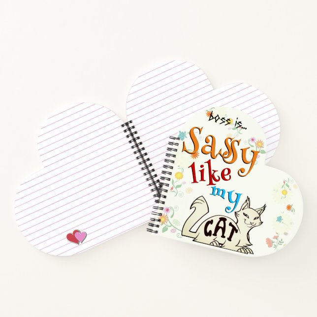 Sassy Like My Cat Bold Cat-titude Typography Notebook (Inside)