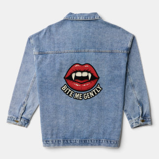 Sassy Lips, Sharp Kisses Denim Jacket
