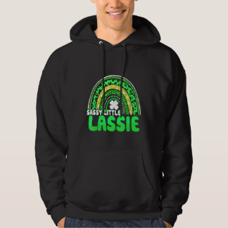 Sassy Little Lassie Boho Leopard Rainbow St Patric Hoodie