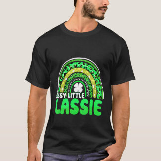 Sassy Little Lassie Boho Leopard Rainbow St Patric T-Shirt