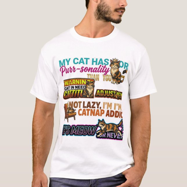 Sassy "My Cat Has More Purr-sonality" Graphic Tee (Front)