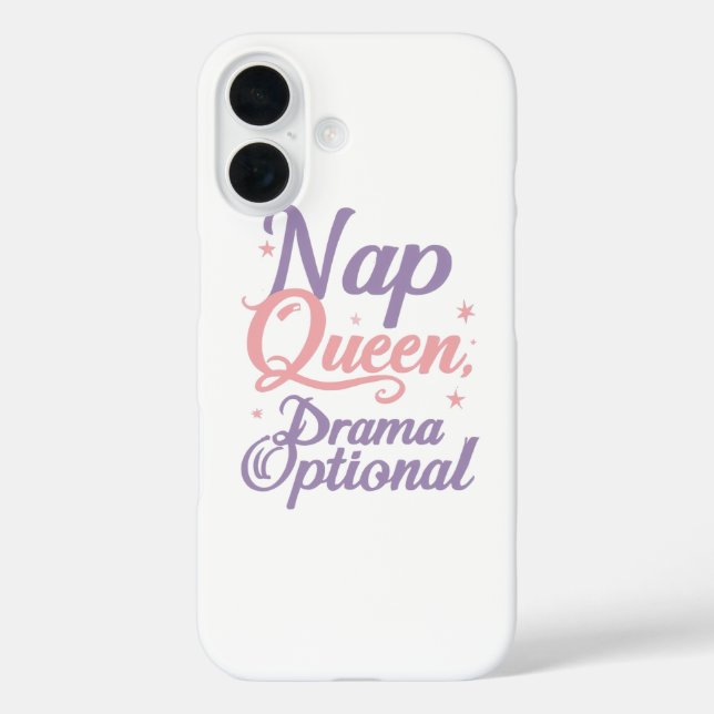 Sassy "Nap Queen" Pastel Typography Case-Mate iPhone Case (Back)