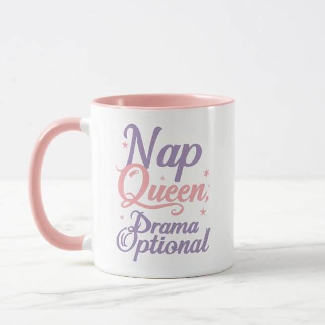 Sassy "Nap Queen" Pastel Typography Mug (Left)