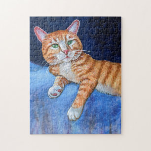 Sassy Orange Tabby Cat Puzzle Realistic