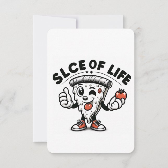 Sassy Pizza Slice with Personality Thank You Card (Front)