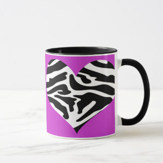 Sassy Posh Purple  & Zebra Heart Mug