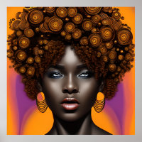 Sassy Queen Auburn Brown Hair Black Melanin Afro