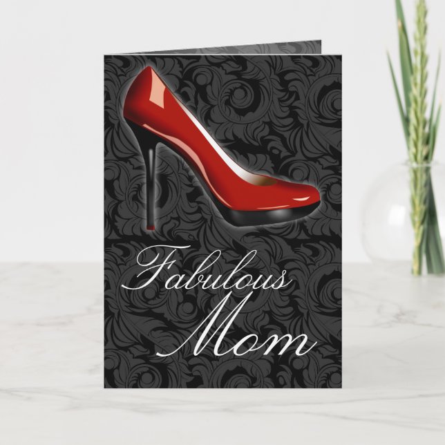 Sassy Red Shoe, Fabulous Mum Card (Front)