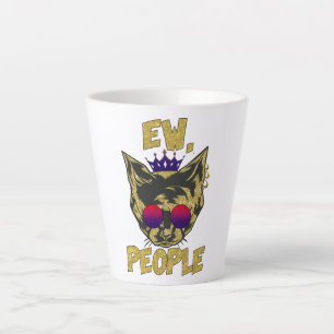 Sassy Royal Cat – "Ew. People" Funny Cat Lover Latte Mug
