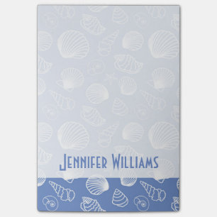 Sassy Seashell Pattern Add Your Name Post-it Notes