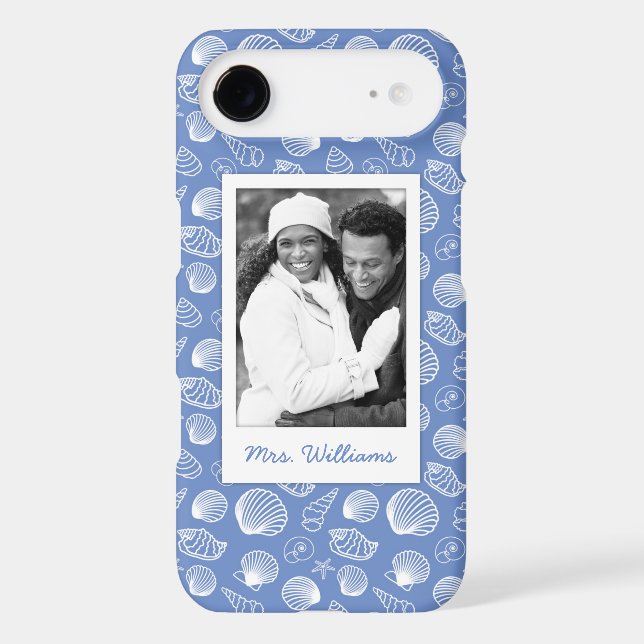 Sassy Seashell Pattern | Your Photo & Name Case-Mate iPhone Case (Back)