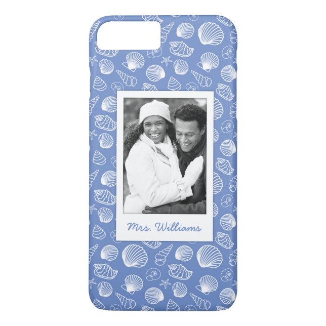 Sassy Seashell Pattern | Your Photo & Name Case-Mate iPhone Case (Back)