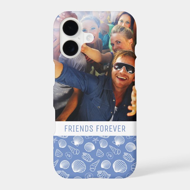 Sassy Seashell Pattern | Your Photo & Text (Back)
