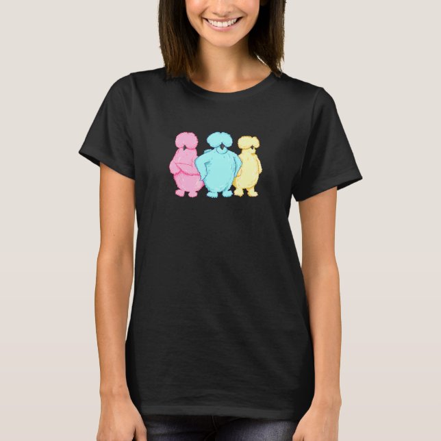 Sassy Silkie Chickens Three Pastel Colours T-Shirt (Front)