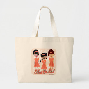 Sassy Sixties Girl Group Cute Retro Music Design Large Tote Bag