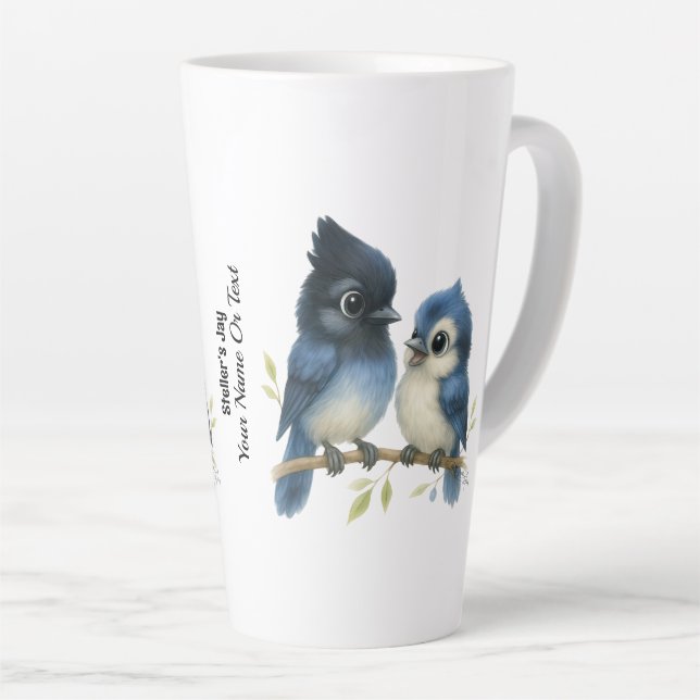Sassy Steller's Jay  Latte Mug (Right Angle)