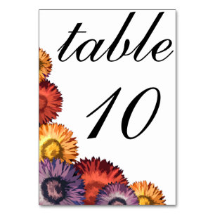 Sassy Summer Flowers Modern Wedding Table Card