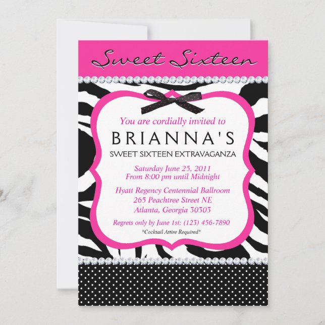 Sassy Sweet Sixteen Invite (Front)