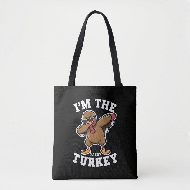 Sassy Turkey Matching Family Thanksgiving Party  Tote Bag (Front)
