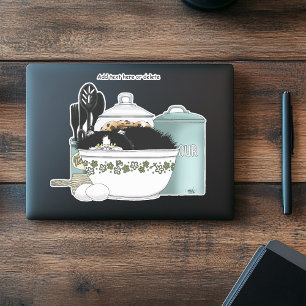 Sassy Tuxedo Cat Vintage Bowl Aqua Retro Kitchen 