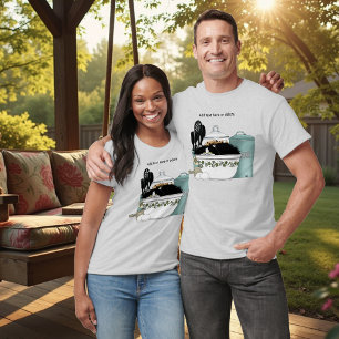 Sassy Tuxedo Cat Vintage Bowl Aqua Retro Kitchen  T-Shirt