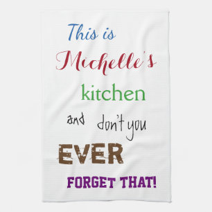 Sassy Typographic Custom Name Kitchen Towel