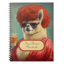 Sassy Vintage Funny Llama Spiral Notebook