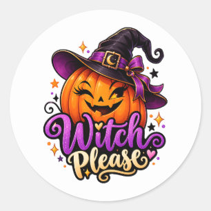Sassy Witch Please Pumpkin Halloween Sticker