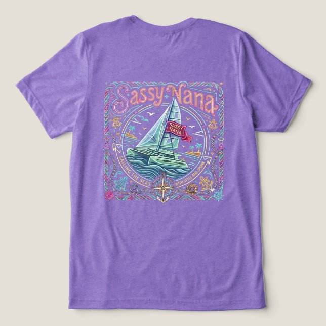 Sassy Yachting Nana Tri-Blend Shirt (Design Back)