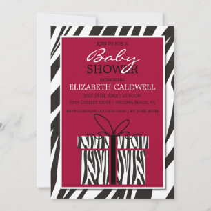 Sassy Zebra Baby Shower Invitation