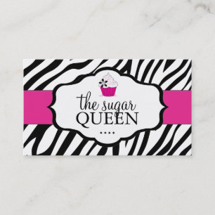 Sassy Zebra Cupcake Business Card