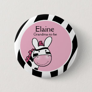 SASSY ZEBRA DIVA NAME TAG Personalised Button