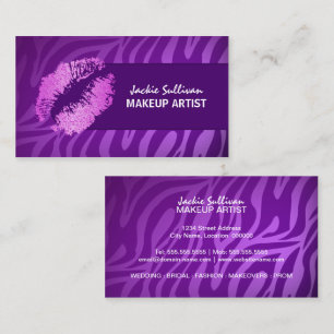 Sassy Zebra Makeup Artist Business Card