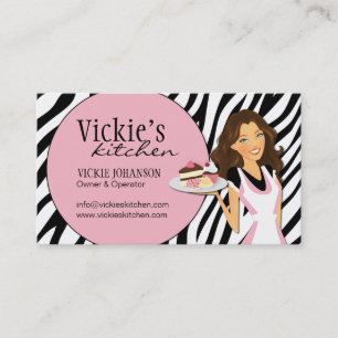 Sassy Zebra Print Bakery Business Card