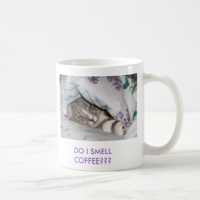 Sassydog DO I SMELL COFFEE??? kitten mug (Right)