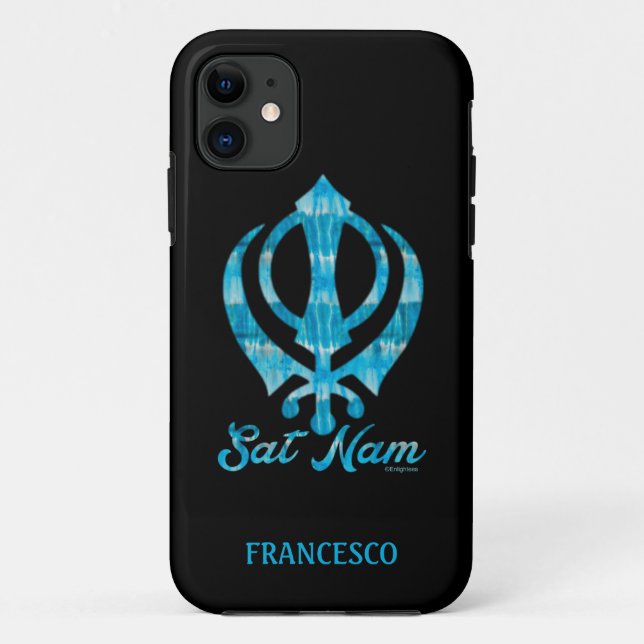 Sat Nam Khanda Personalised White Throw Pillow Case-Mate iPhone Case (Back)