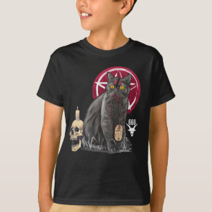 Satan Cat Occult Kitten Gothic Animal Funny T-Shirt