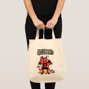 Satan Cheating Wife Sin Funny Devil Meme Tote Bag