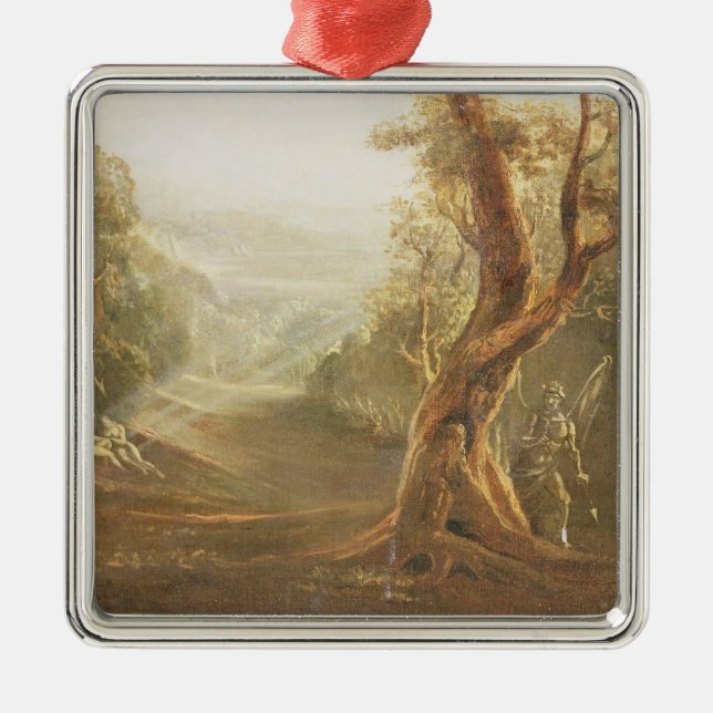 Satan Contemplating Adam and Eve in Paradise, from Metal Tree Decoration (Front)