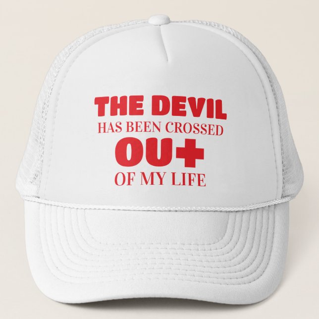 Satan crossed out, Jesus in Trucker Hat (Front)